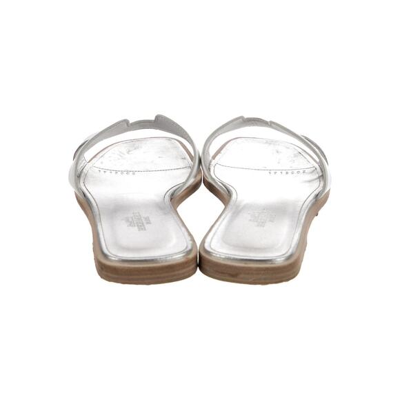 ❤️Hermès Oran H Silver Leather Slides❤️ - Picture 4 of 5